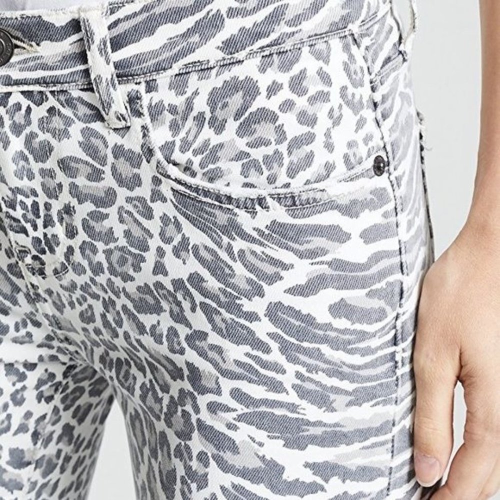 CURRENT/ELLIOTT Mid Rise Leopard Print Jeans in Warped Species Size 28 - Picture 3 of 8